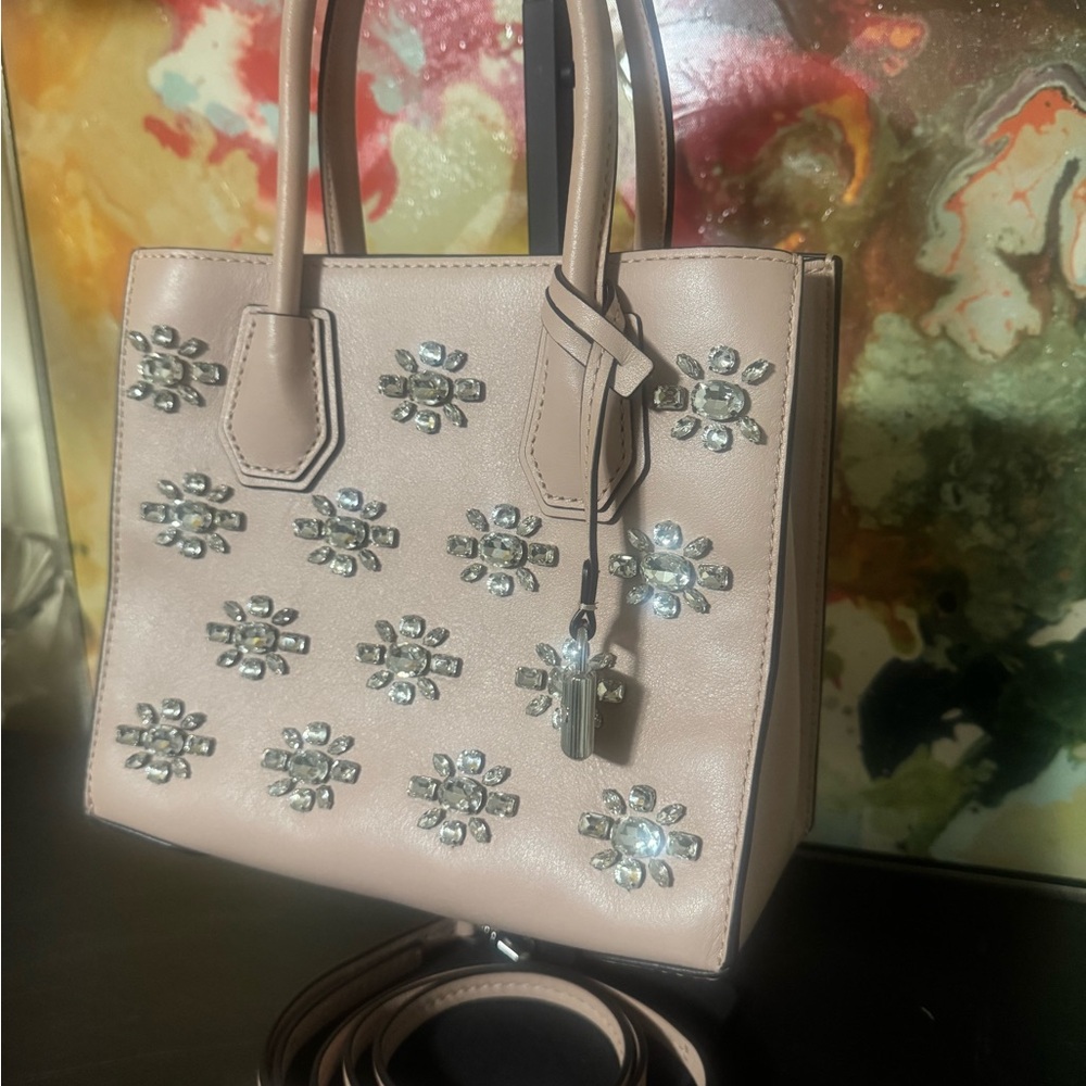 Michael Kors Elegant Floral Embellished Top handle Handbag - Picture 10 of 10